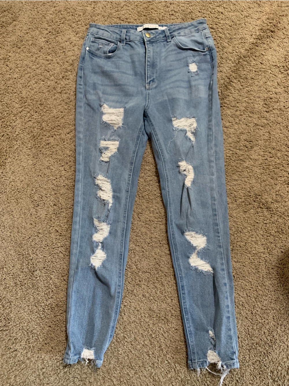 Tinseltown Distressed Raw Hem Jeans 11